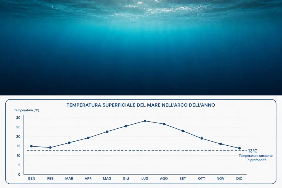 Termometro del mare: temperatura ideale per specie e tecniche