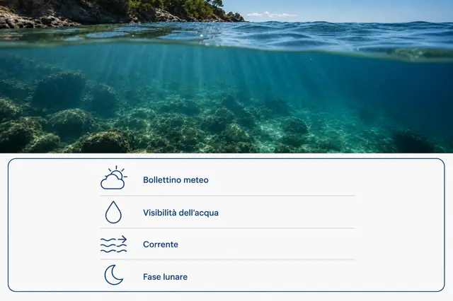Quando andare a pesca in apnea: le condizioni di mare e visibilità ideali