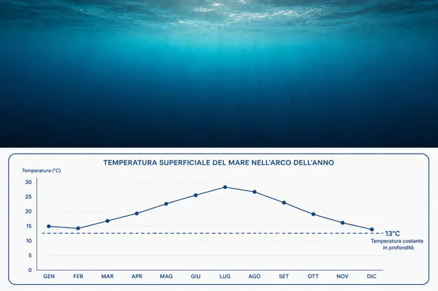 Termometro del mare: temperatura ideale per specie e tecniche